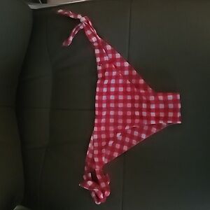 Guess red white checkered bikini bottom red gingham